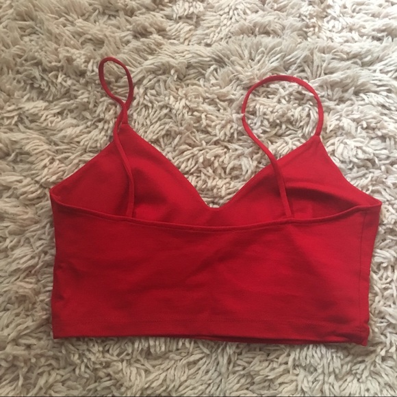 Red fancy crop top. - Picture 2 of 2